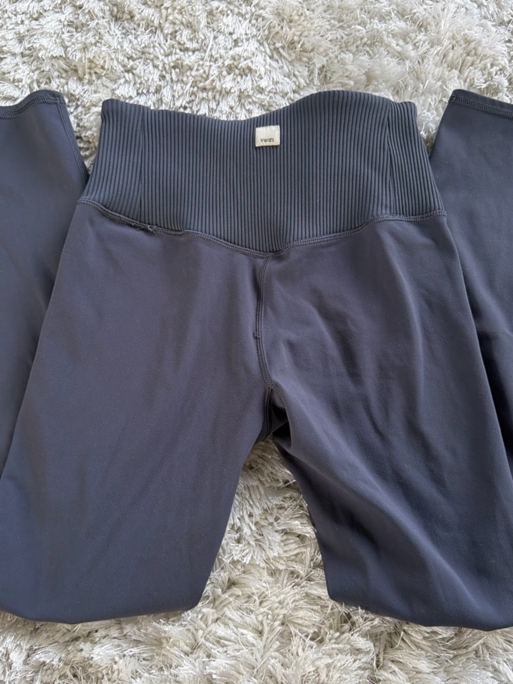 Vuori Ribbed studio High-Waist Leggings - Charcoal Gray Marsala size small